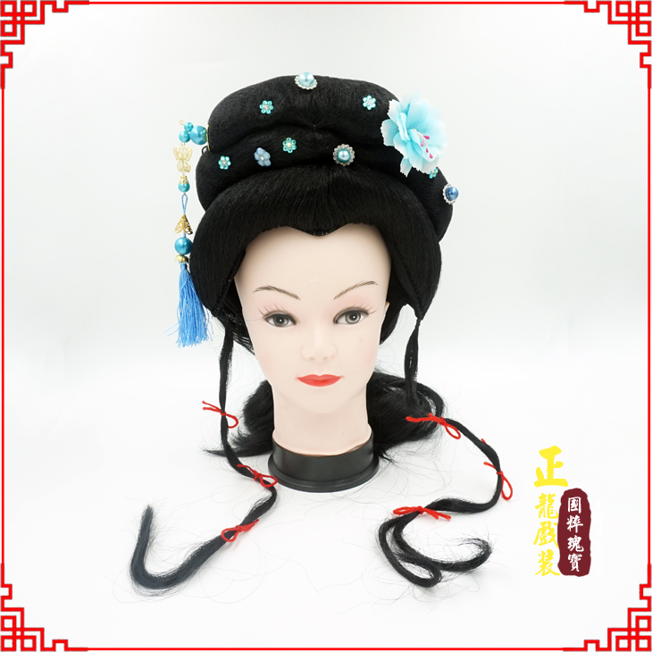 荔蒲戏剧服装京剧越剧小旦花旦丫鬟假发 小姐头套